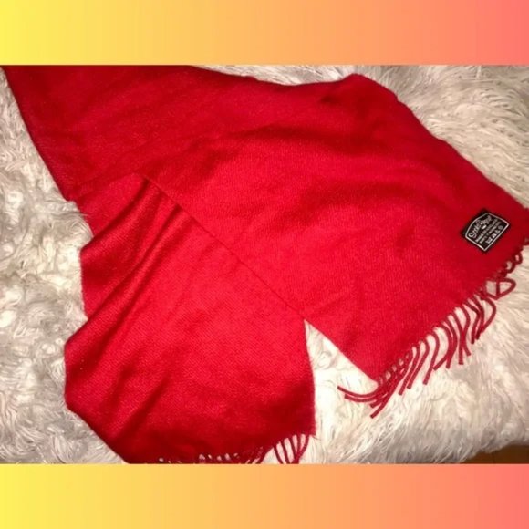 Vintage Scots Regal 100% Soft Cashmere Scarf in vibrant Red  MSRP $160 - Picture 1 of 2